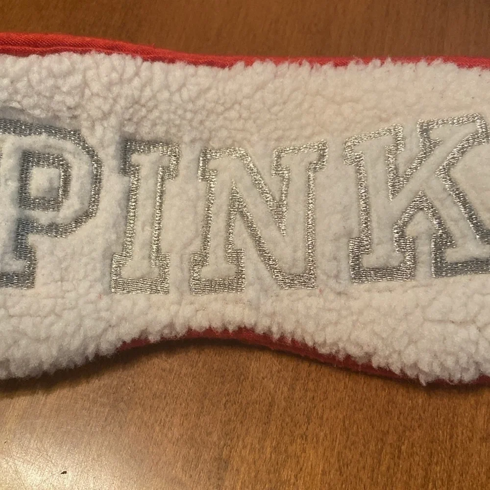 Victoria’s Secret Pink Sleep Eye Mask Red White Silver
